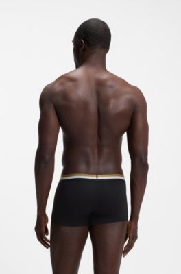 Quick-drying trunks in a technical cotton blend, Black