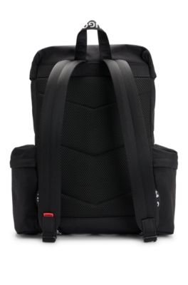 HUGO Flapclosure backpack with branded webbing