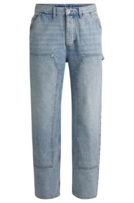 HUGO - Baggy-fit carpenter jeans in cotton denim