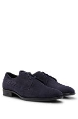 Suede Derby shoes with removable padded insole, Dark Blue