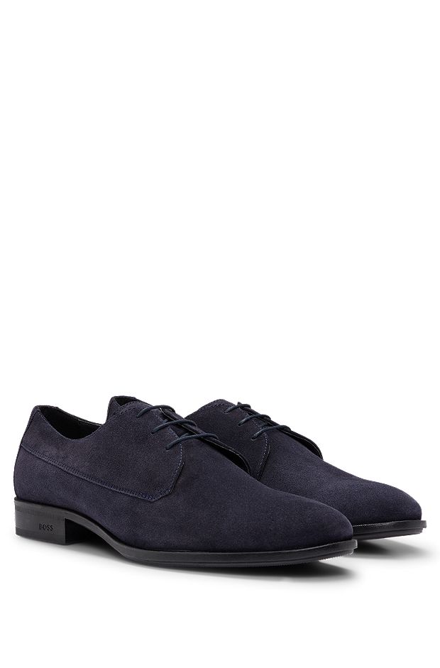 Suede Derby shoes with removable padded insole, Dark Blue