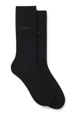 BOSS - Two-pack of regular-length cotton-blend socks - Black