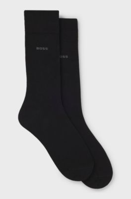 Two-pack business socks in soft compact cotton, Black