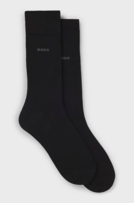 Two-pack business socks in soft compact cotton, Black