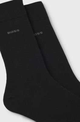 Two-pack business socks in soft compact cotton, Black