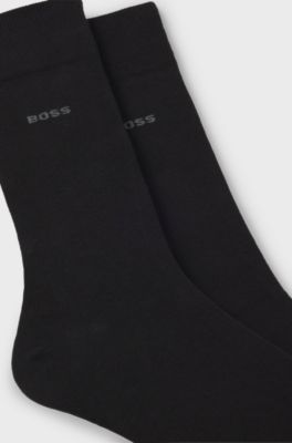 Lot de deux paires de chaussettes business en coton doux et compact, Noir