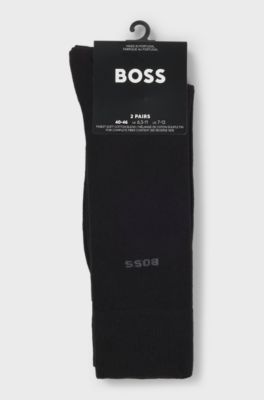 Two-pack business socks in soft compact cotton, Black