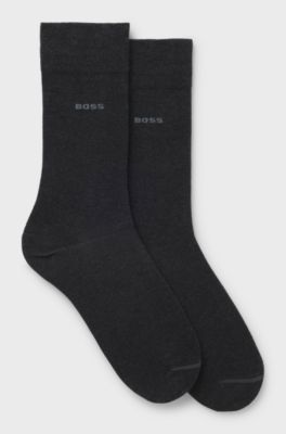 Two-pack business socks in soft compact cotton, Dark Grey