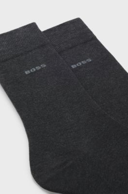 Lot de deux paires de chaussettes business en coton doux et compact, Gris sombre