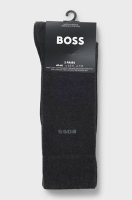 Lot de deux paires de chaussettes business en coton doux et compact, Gris sombre