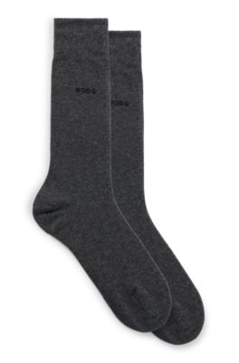 BOSS - Two-pack of regular-length cotton-blend socks - Grey