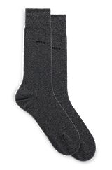 Two-pack of regular-length socks in a cotton blend, Grey
