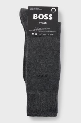 Two-pack business socks in soft compact cotton, Grey