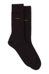 Two-pack of regular-length socks in a cotton blend, Dark Brown