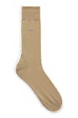Two-pack of regular-length socks in a cotton blend, Beige