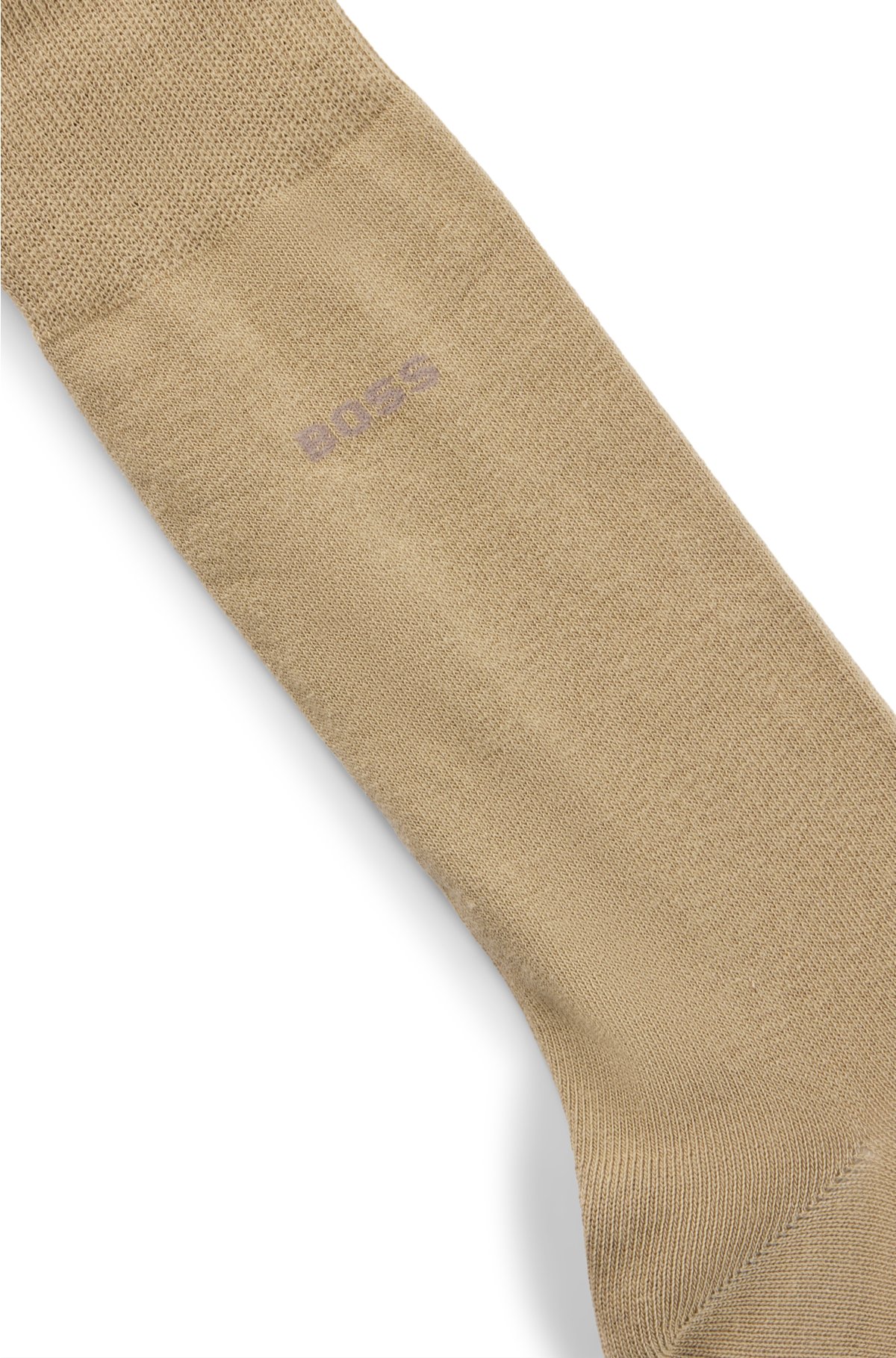 Two-pack of regular-length socks in a cotton blend, Beige