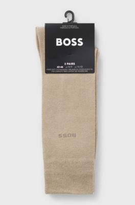 Two-pack business socks in soft compact cotton, Beige