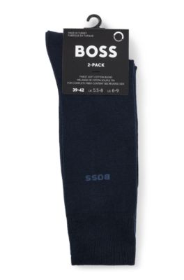 Two-pack of regular-length cotton-blend socks, Dark Blue