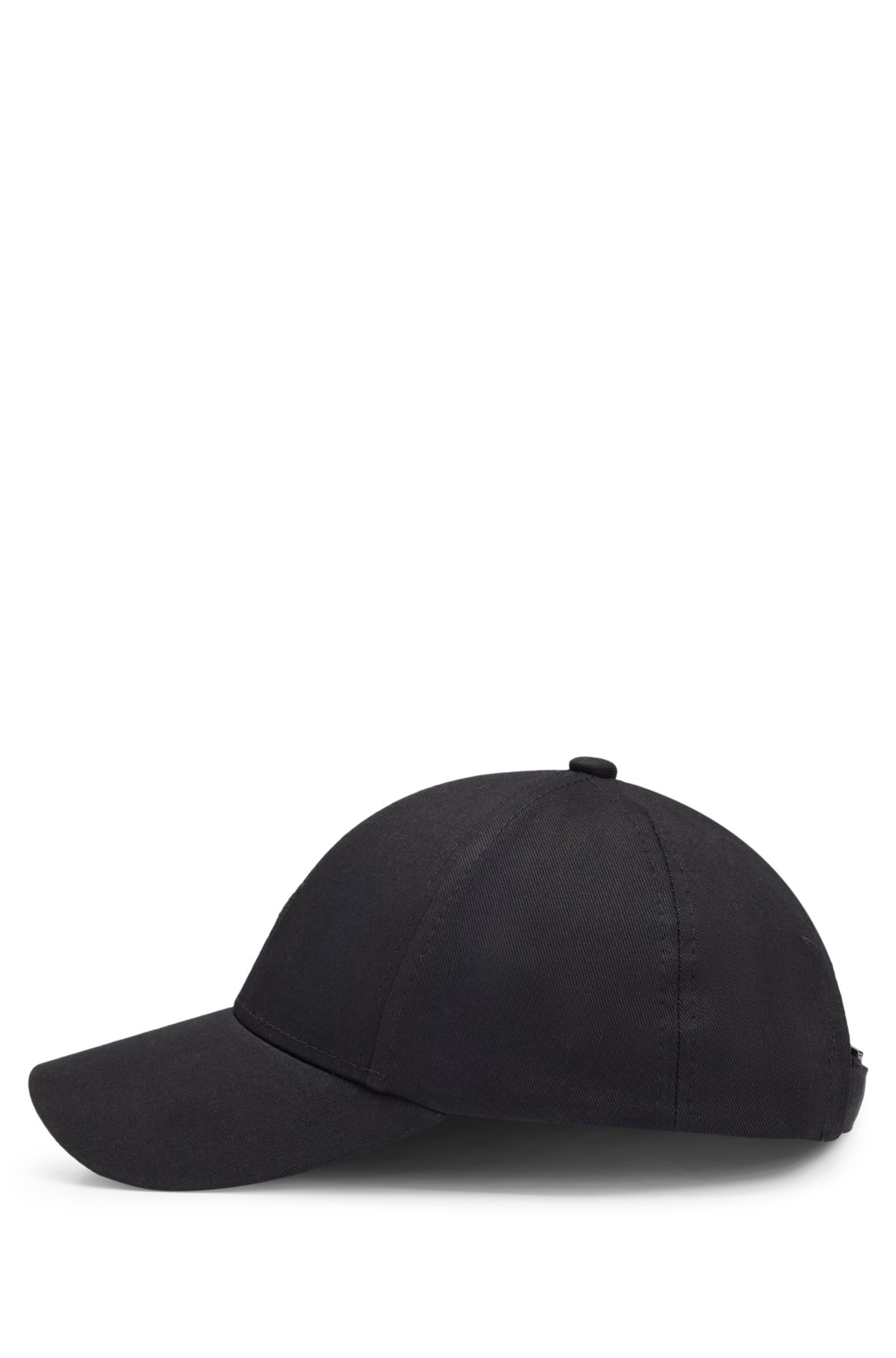 NAOMI x BOSS cotton-twill cap with 3D embroidery, Black