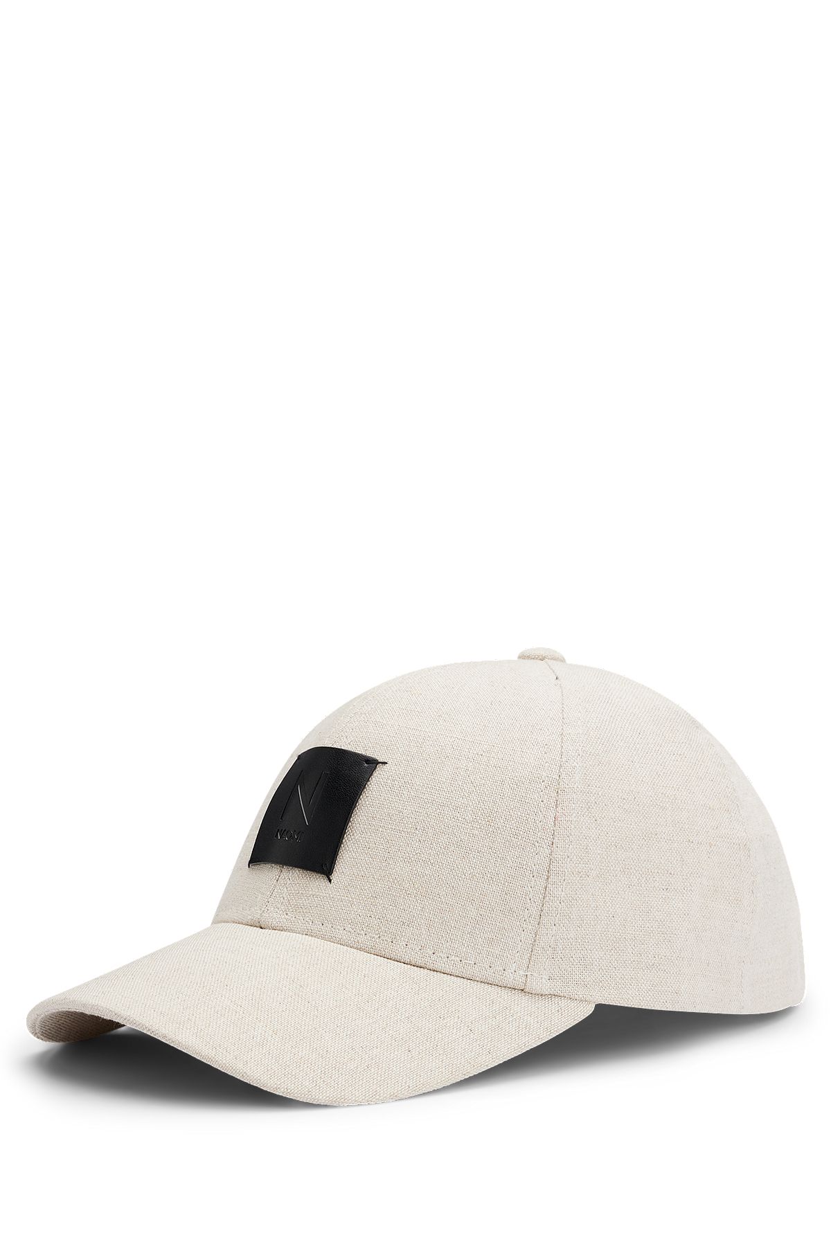 NAOMI x BOSS cap in cotton with logo patch, Natural