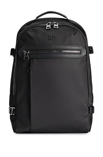 Multi-pocket backpack with stacked logo, Hugo boss