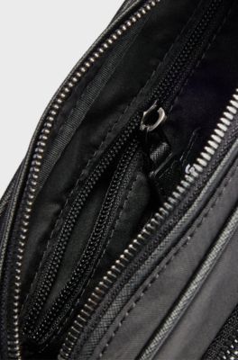 Twill crossbody bag with Double B monogram, Black