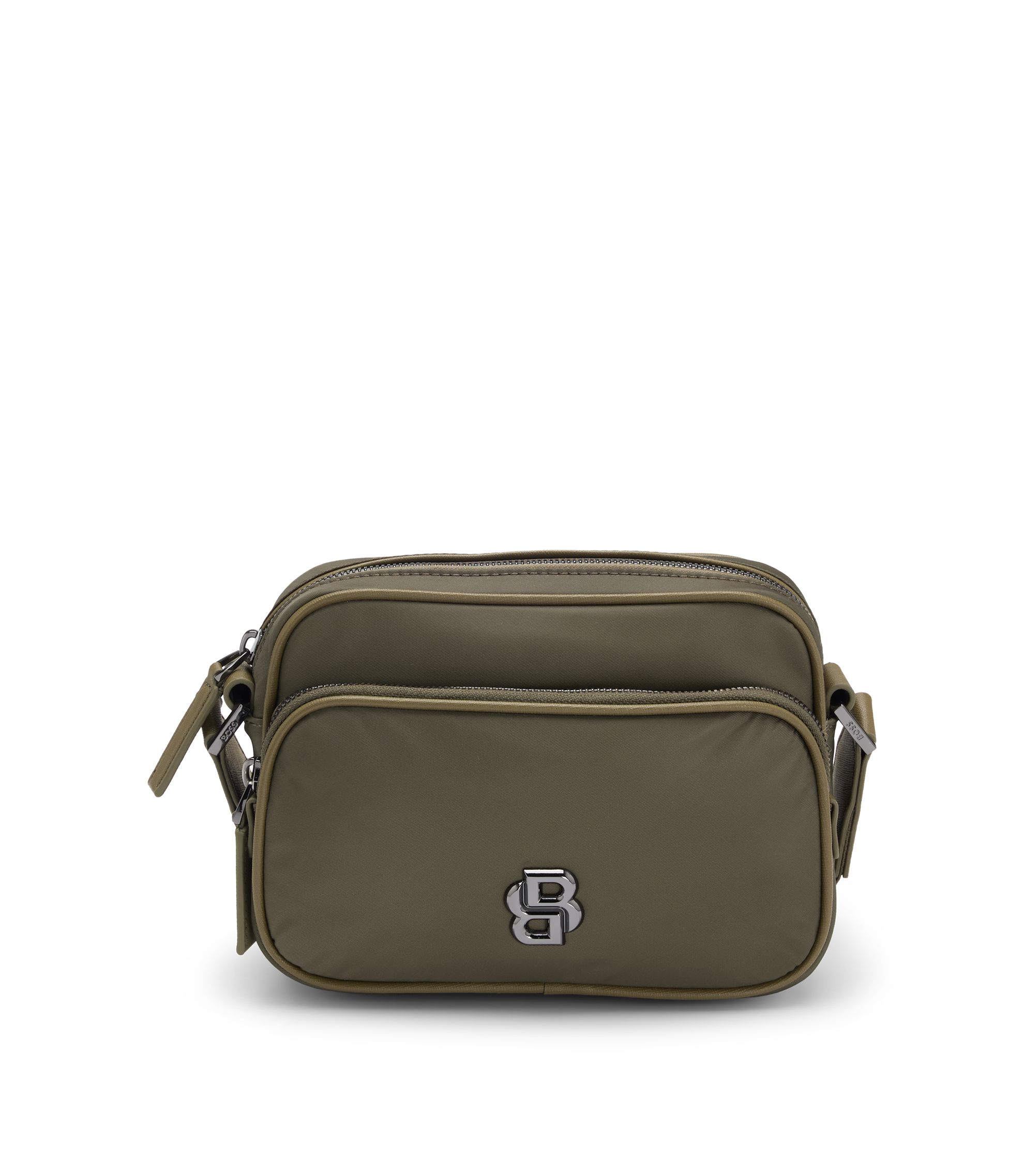 BOSS - ツイル クロスボディバッグ Double Bモノグラム - オリーブ