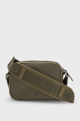 Sac port&eacute; crois&eacute; en twill &agrave; monogramme Double&nbsp;B, Olive