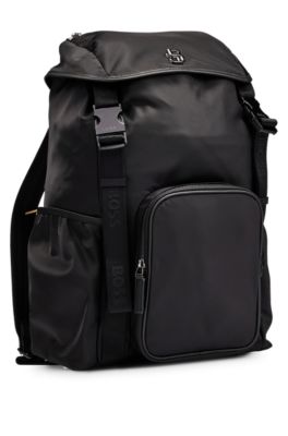 Mochila com aba traseira com ferragens de monograma Double B, Black