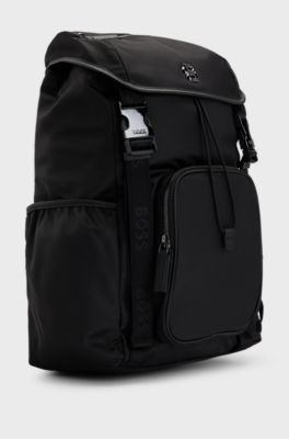 Twill backpack with Double B monogram, Black