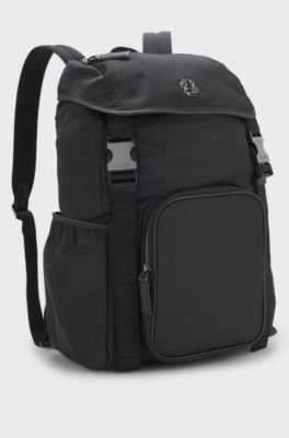 Sac &agrave; dos en twill &agrave; monogramme Double B, Noir
