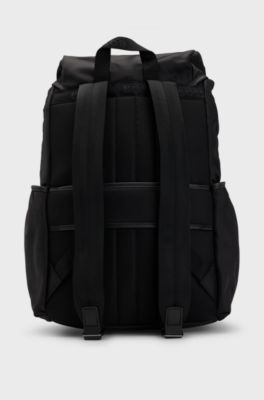 Rucksack mit &Uuml;berschlag und Double-B-Monogramm, Schwarz