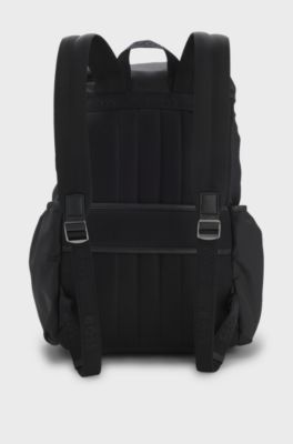 Mochila de sarga con monograma Double B, Negro