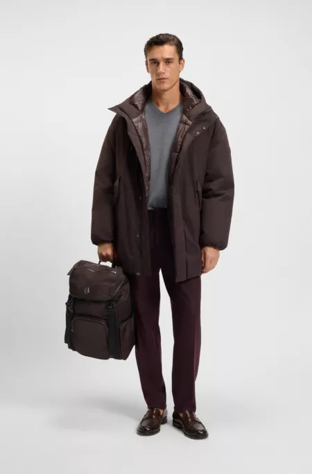 Twill backpack with Double B monogram