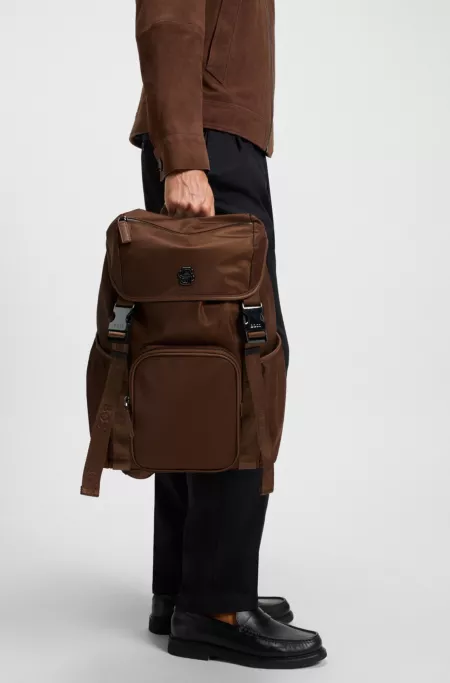 BOSS SELECTED BY SHOHEI OHTANI Multi-pocket backpack with Double B monogram trim