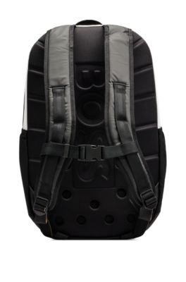 BOSS - Faux-leather backpack with logo details