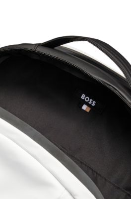 BOSS - Faux-leather backpack with logo details