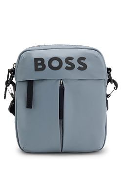 Faux-leather reporter bag with tonal logo
