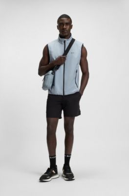 Faux-leather reporter bag with tonal logo, Dark Grey