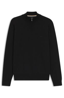 Zip-neck cotton sweater