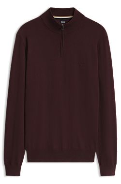 Baumwollpullover mit Reißverschlusskragen