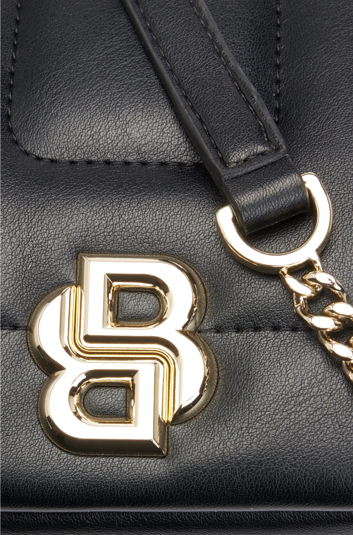 Crossbody bag with Double B monogram hardware, Black