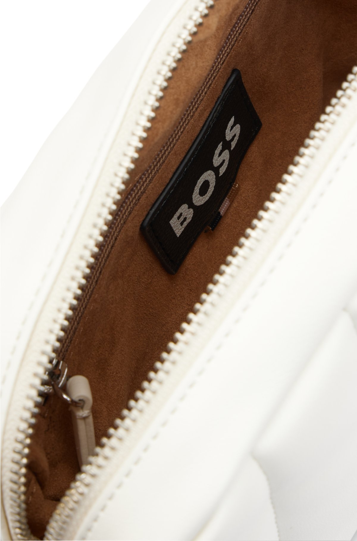 Crossbody bag with Double B monogram hardware, White