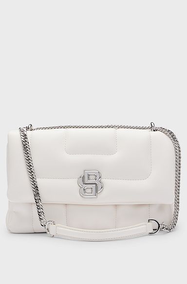 Shoulder bag with double monogram, White