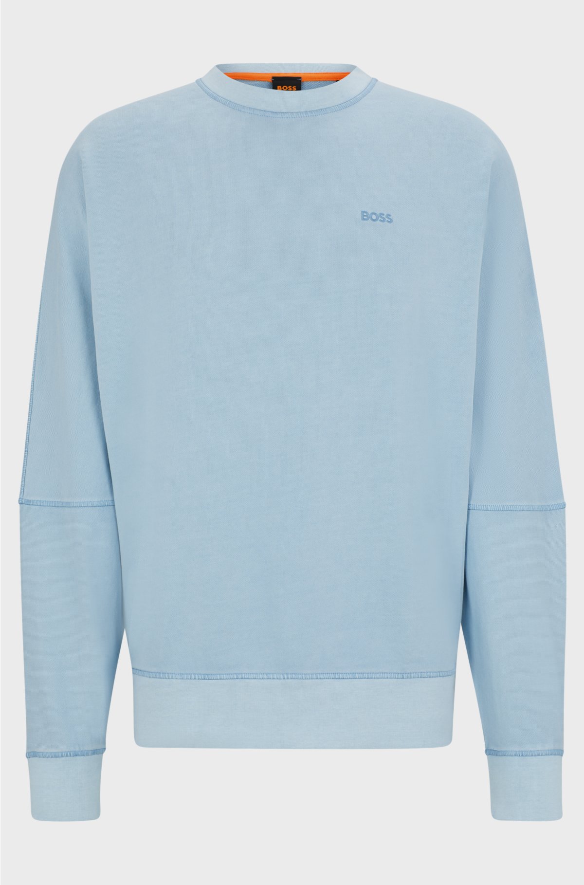 Relaxed-fit sweatshirt in cotton with dropped shoulders, Light Blue