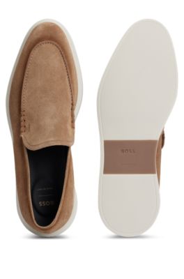 BOSS - Loafers aus Veloursleder mit leichter Sohle