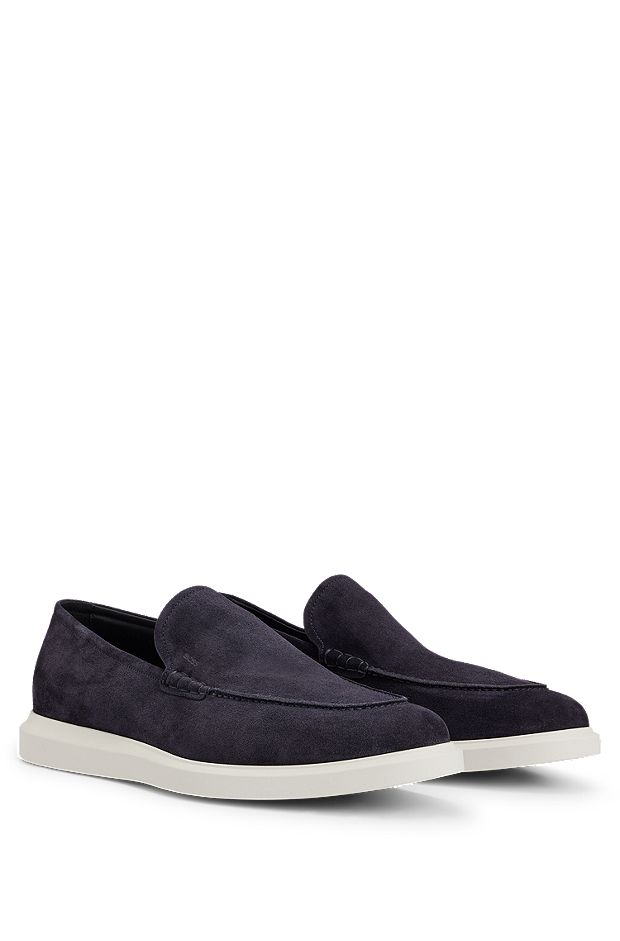 Suede loafers with lightweight outsole, Dark Blue