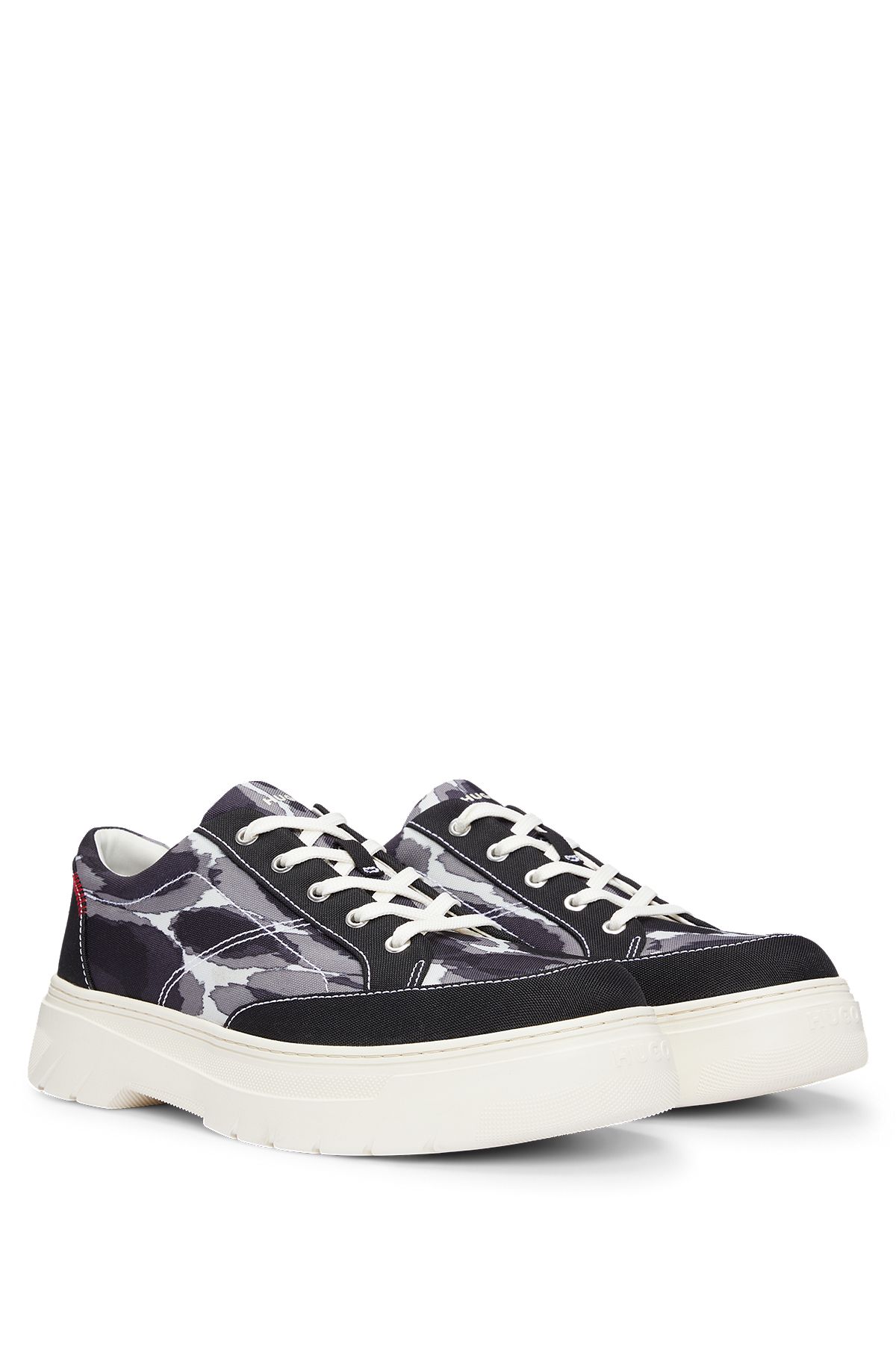Casual Derby lace-up shoes with seasonal print, Patterned