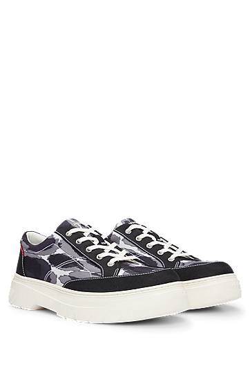 Casual Derby lace-up shoes with seasonal print, Hugo boss