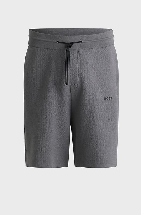 Regular-fit shorts in thermoregulating cotton-blend fabric, Grey